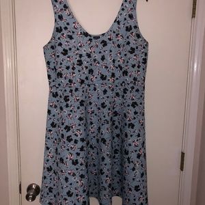 Blue Floral Skater Dress